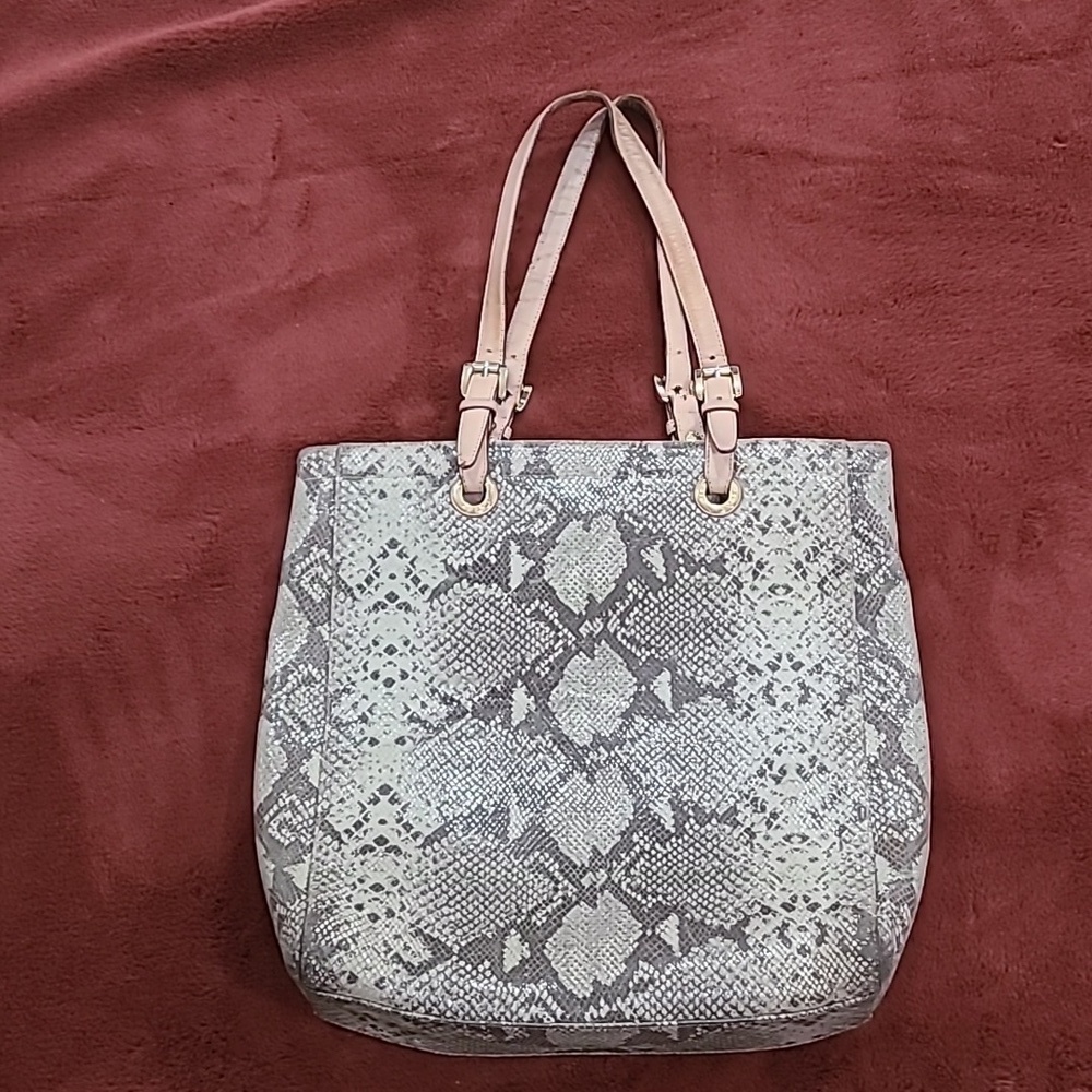 Michael Kors Python Snake Leather Hobo Tote Handbag.